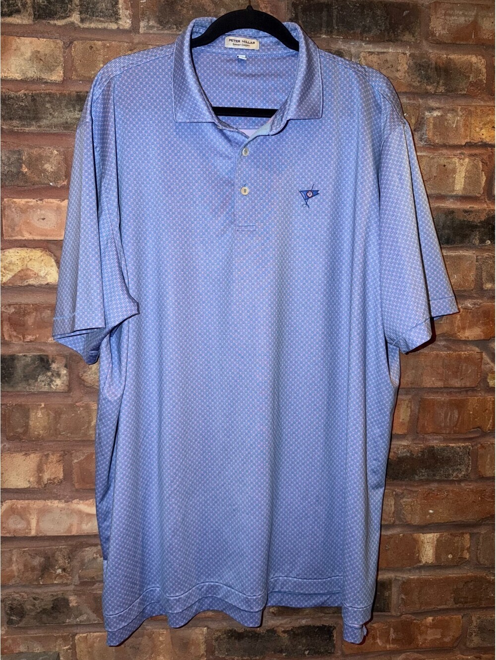 Peter Millar Summer Comfort Men’s XXL Ocean Reef Club Golf Polo Shirt Blue
